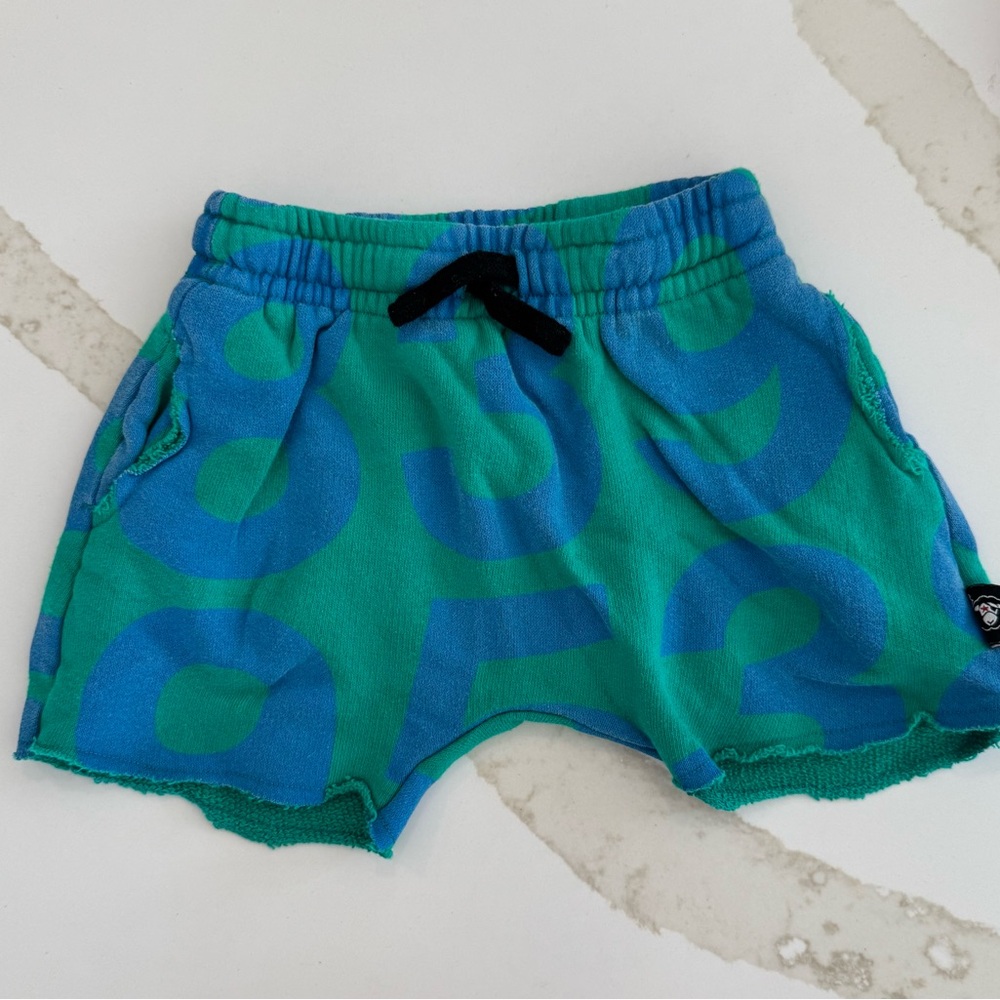 Nununu boys 18-24 month Kids Blue and Green boho style Shorts